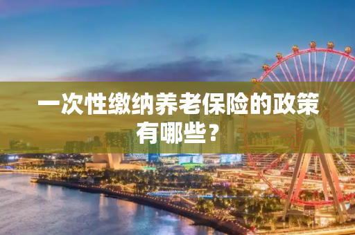 一次性缴纳养老保险的政策有哪些？