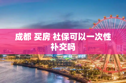 成都 买房 社保可以一次性补交吗